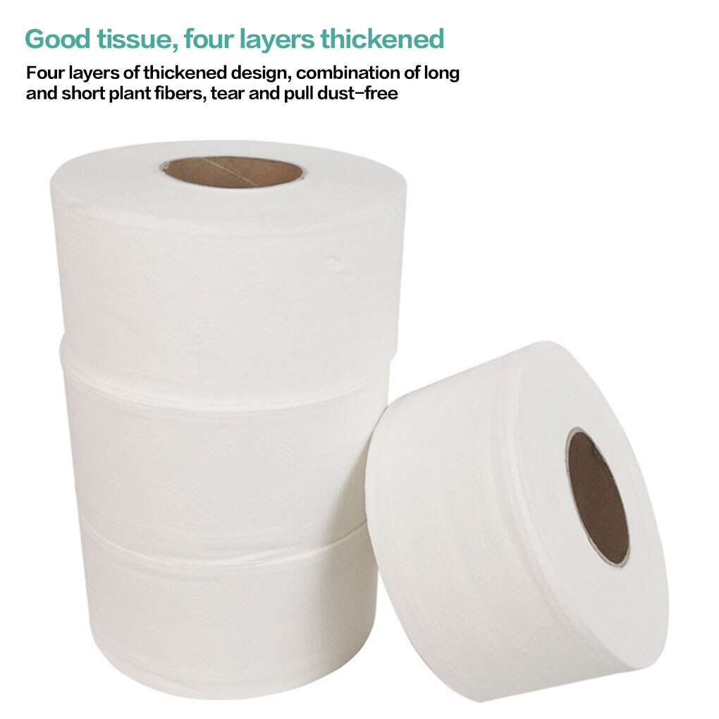 Raw Wood Pulp 4-ply Embossed Texture Toilet Paper Home Office Restaurant Bathroom Paper Tissue Towel