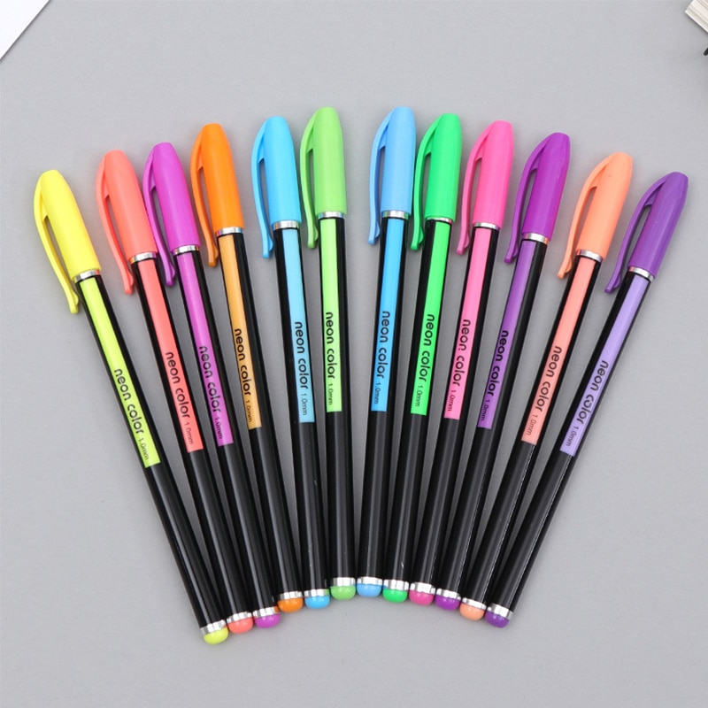 12/24/36/48 kleuren Gel Pen Set Kantoor Tekening Kleur Pennen Voor School Briefpapier Metallic Pastel neon Glitter Gel Pennen Art Markers