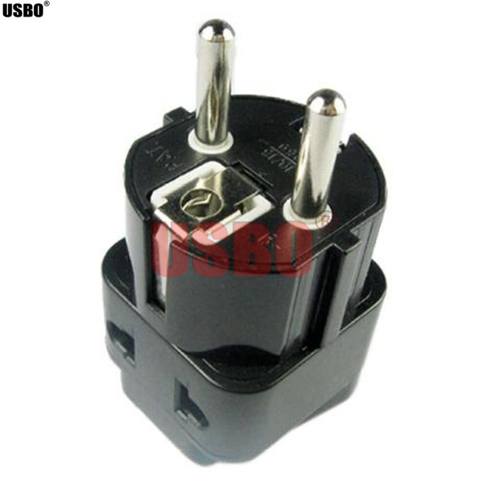 Black White 2-into-1 Europe electric plug 16A 250V German French Spain Netherlands Portugal travel adaptor plug socket convertor: Default Title