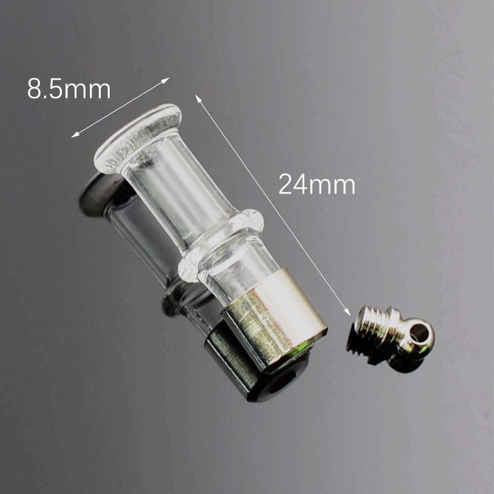 10piece SCREW CAP glass vial pendant Miniature Wishing Bottle clear oil charm name or rice art mini glass bottle craft materia: flat Double slub