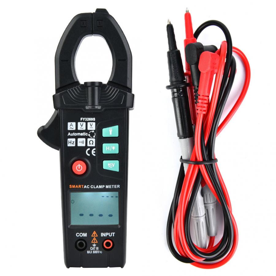 FY3269S Digital Auto Amper Clamp Meter Multimeter 6000 counts Current Clamp Voltmeter Ammeter 600A AC/DC Ohm Voltage Tester