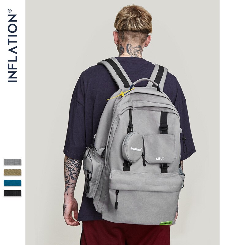 Mochila para hombres con inflación, bolso de hombro , mochilas de viaje a la para hombre, mochila de estilo urbano a la , mochilas para ordenador portátil, color sólido 205AI2018
