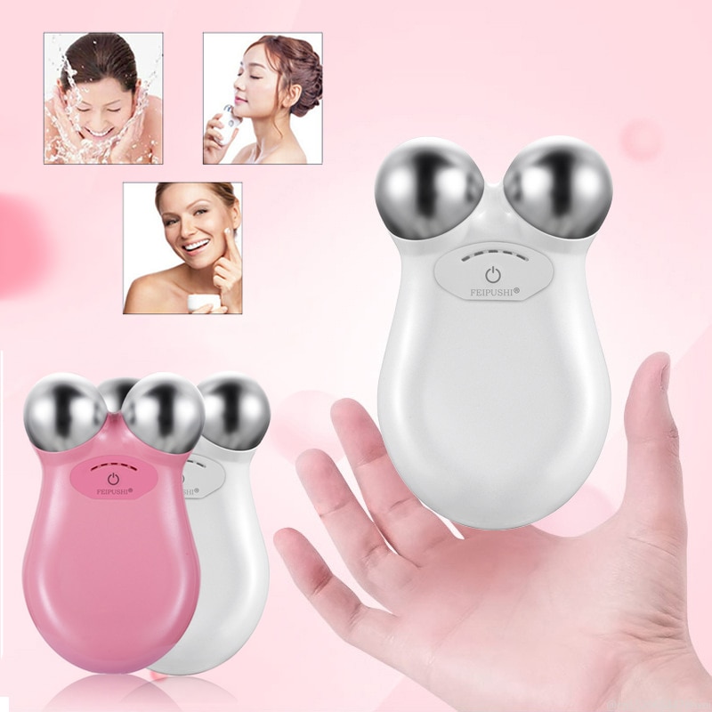 Microcurrent Face Lift Machine Skin Tightening Rejuvenation Spa V Shaped Lifting Electric Facial Roller Anti Wrinkle Massager