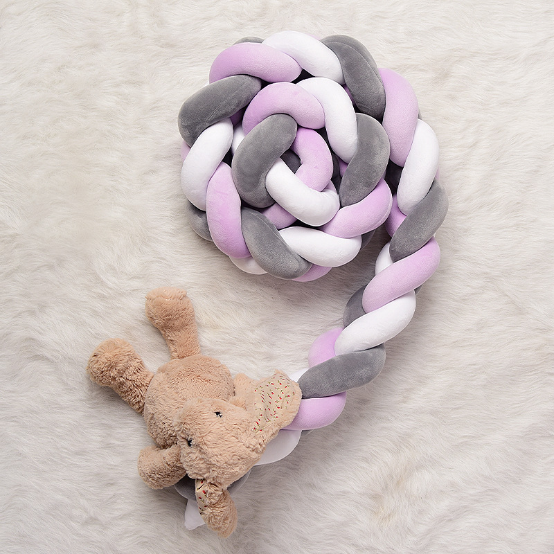 3M Länge Baby Bett Stoßstange Knoten Bett Bettwäsche für Neugeborene Baby Nestchen Knoten Geflecht Krippe Schutz Zimmer Dekor: 8
