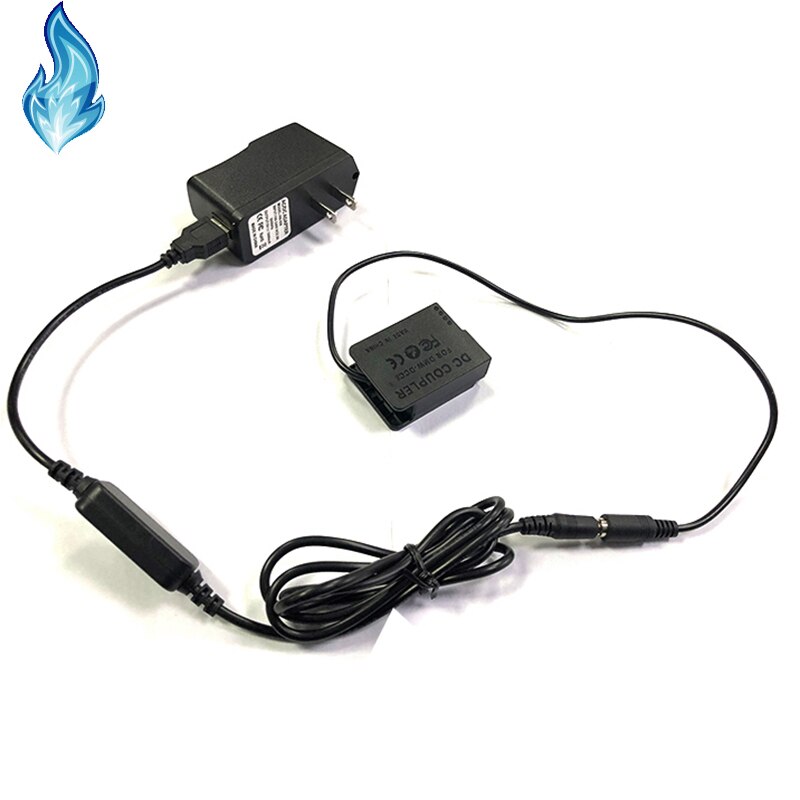 Power bank USB cable+DMW-DCC8 BLC12 BLC12E dummy battery for Lumix DMC-GX8 FZ2000 FZ300 FZ200 G7 G6 G5 G80 G81 G85 GH2 GH2K GH2S