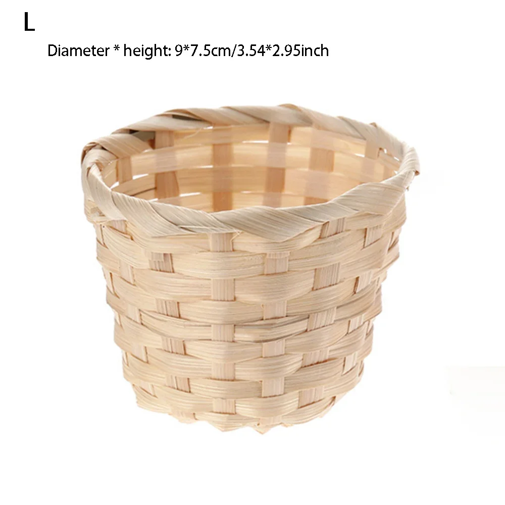 Pot de fleur de jardin en bambou fait à la main, panier WUNICEF, patchwork de paille, rotin, jonc de mer, pots de pépinière d'évaluation de stockage, 1 pièce,: green