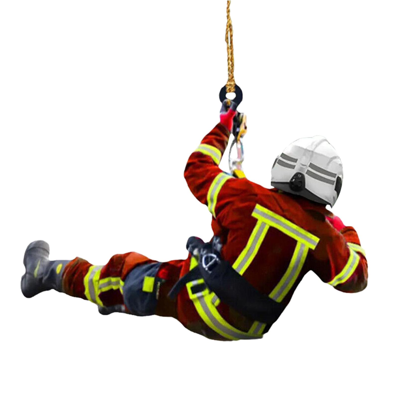 Christmas Decoration Acrylic Decoration Christmas Decoration Tree Pendant, Wall Window, Car Firefighter Pendant Set: Coffee