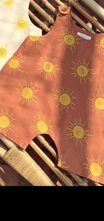 2022 Baby-strampler mit sonnenmuster, langärmelig, süßer Overall aus baumwolle, für jungen und mädchen, lockere freizeitkleidung: Nur orangefarbener strampler / 3-6m 66cm