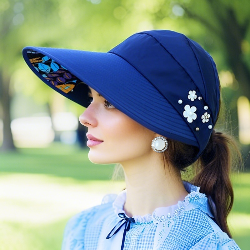 M-2Sun chapeau été ombre hHt pour femmes pliable Protection solaire plage grand chapeau à bords Protection UV cyclisme haut vide