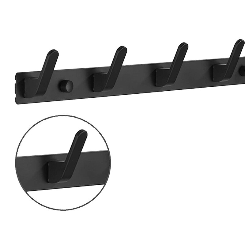 Perchero de pared con 6 ganchos, anzuelos para cocina, baño, entrada, 2 métodos de instalación, 1 Uds.