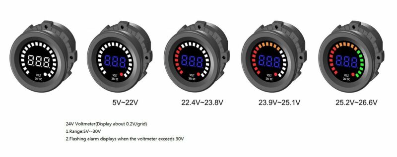 Dc 24v led voltímetro mini carro digital volt medidor de tensão durável