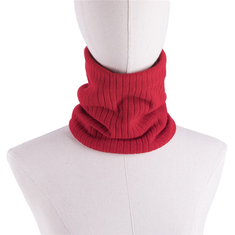 Unisex Winter Jongens Meisjes Vrouwen Mannen Warme Gebreide Sjaals Kids Fluwelen Elastische Uitlaten Kinderen Halswarmer Haak Baby Sjaal: red