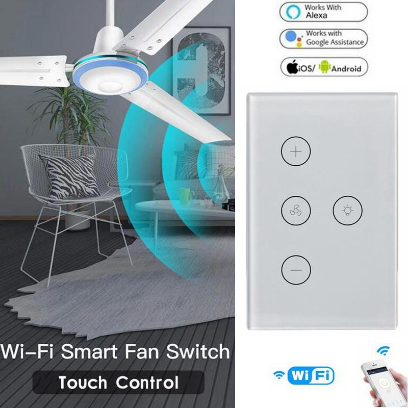 Teekar WiFi commutateur de lumière de ventilateur de plafond intelligent norme américaine vie intelligente APP interrupteur de commande à distance fonctionne avec Alexa Google Home
