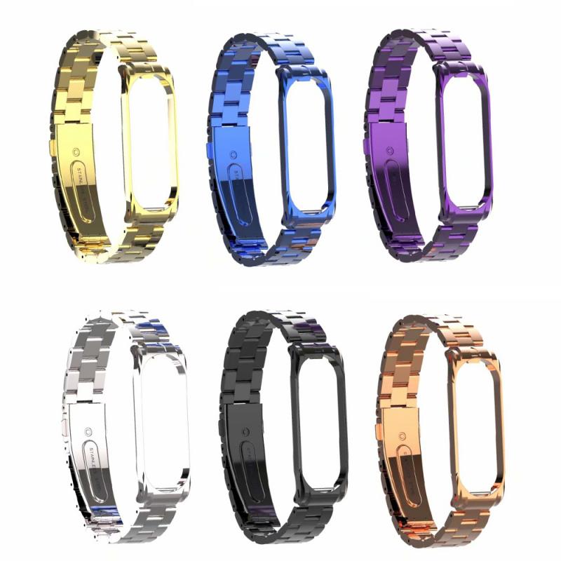 Pour Xiao Mi bande 4 3 Bracelet en métal Bracelet de Fitness Mi bande 4 Bracelet de montre intelligent Mi Band4 Bracelet en acier inoxydable