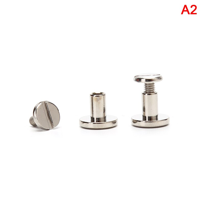 10 pièces 5mm/6.5mm/8mm bagages en cuir métal artisanat solide vis clou Rivet Double tête incurvée ceinture/sangle Rivets livre vis à: 2