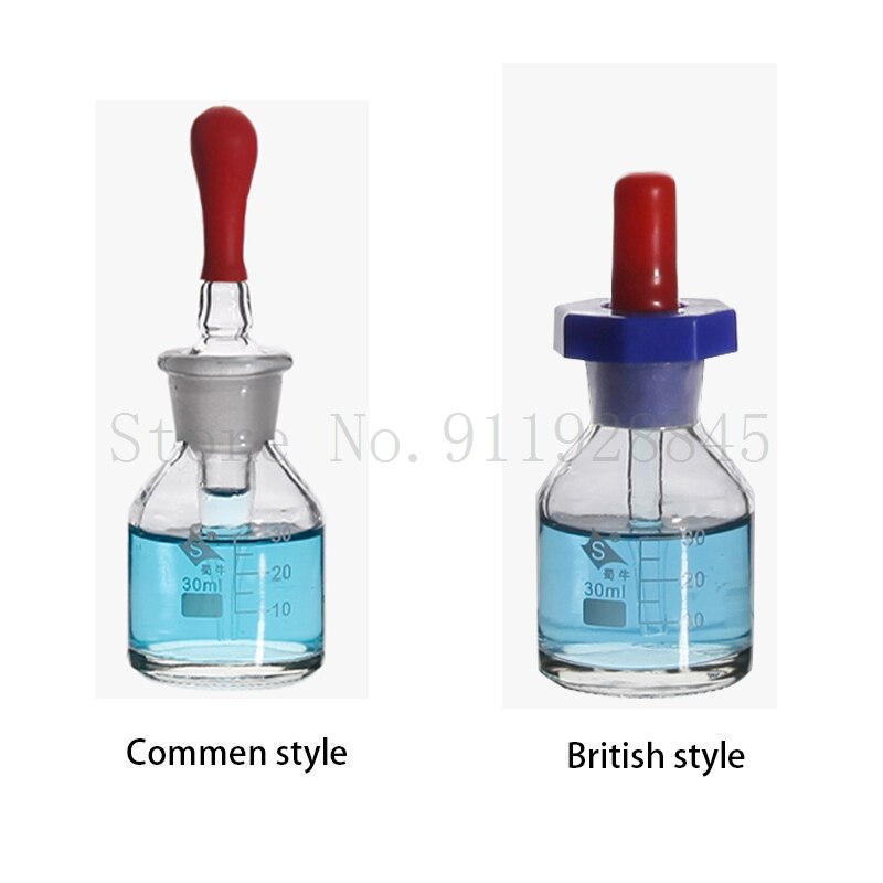 Garrafa conta-gotas britânica transparente/marrom, 4 tamanhos, com conta-gotas de linha escala, esfregar, vidro de borosilicato