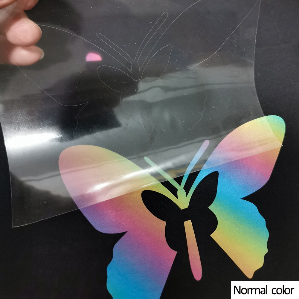 Iron on Rainbow Silver Reflective Tape Heat transfer Vinyl Film DIY Tape For Clothing