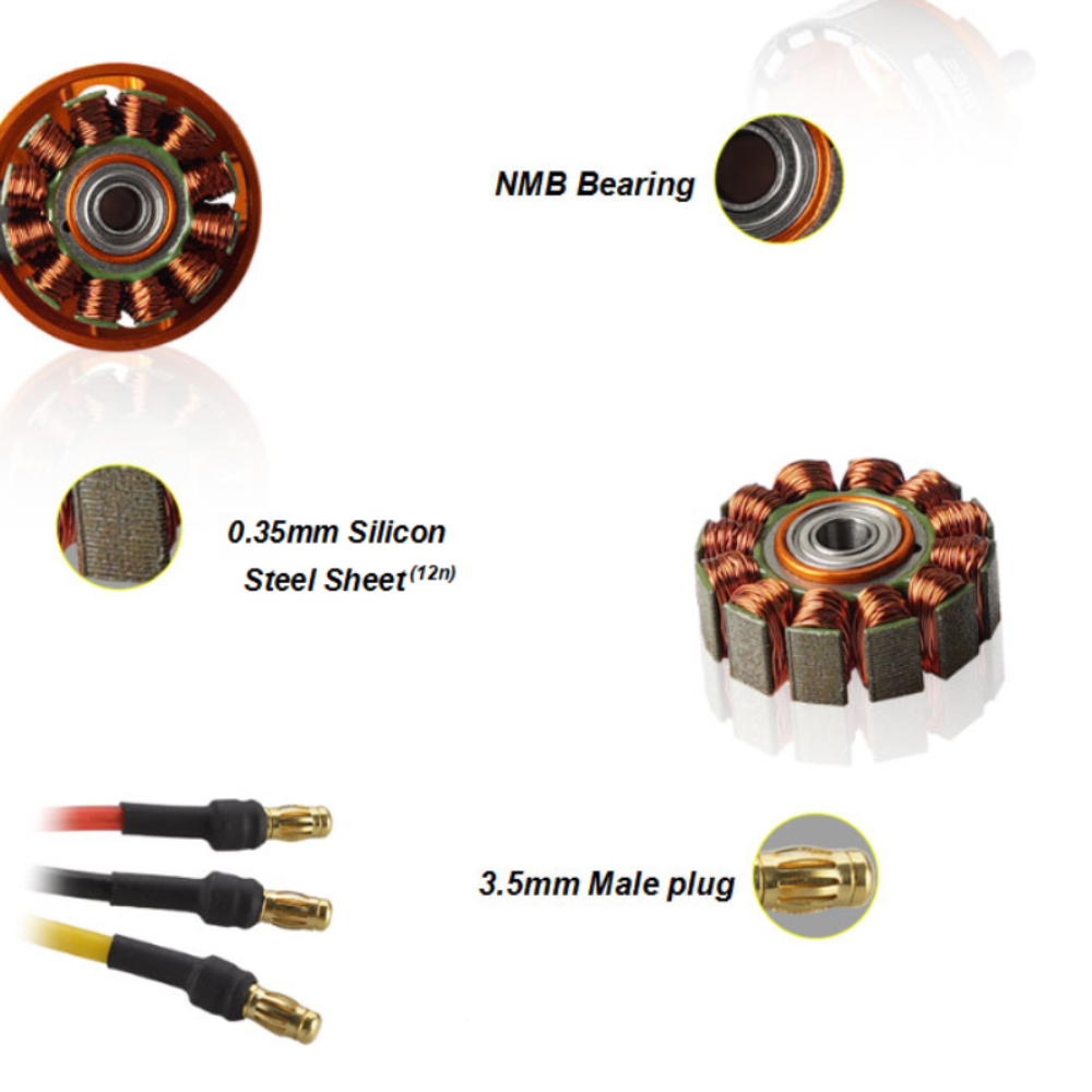 Dys D3542 3542 1000KV 1250KV 1450KV más allá del Motor sin escobillas 2-4s Lipo 5mm eje 130g 70A ESC alta potencia RC cuatro helicópteros