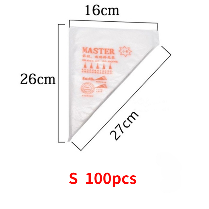 100/50/20 PCS Disposable Pastry Bag S/M/L Confectionery Bags Cake Cream Icing Fondant Decorating Kitchen Baking Piping Bag Tools: Clear