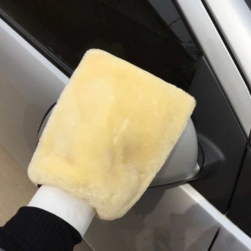 Bilvask handske bilvask glas værktøj bil rengøring berber fleece dobbeltsidet bil polering voks