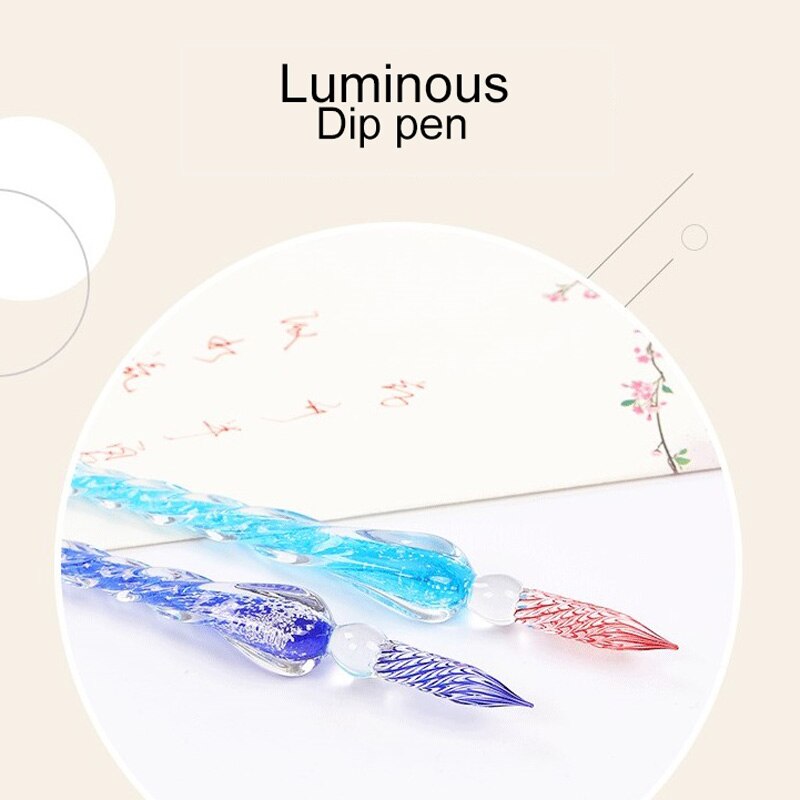 Creatieve Handgemaakte Kristallen Glas Dip Pen Handtekening Pen Vulpen Business Kantoor Briefpapier Voor Meisjes Student Schrijven