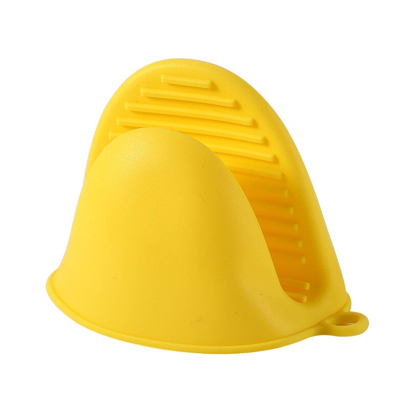 1Pc Kitchen Silicone Heat Resistant Glove Clip Microwave Heat Insulation Non-slip Handle Bowl Pot Clip Cooking Oven Glove: Yellow