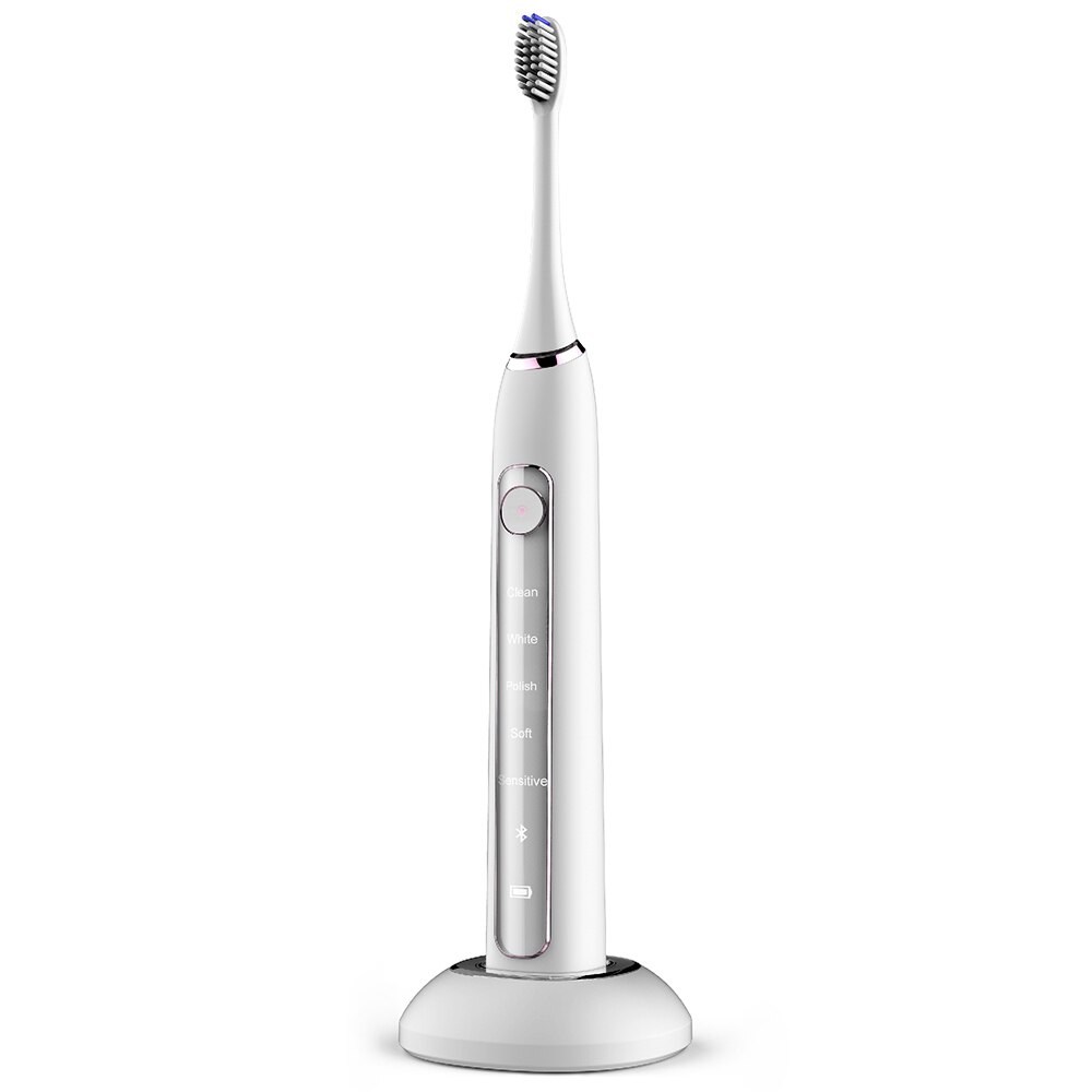 Cepillo de dientes eléctrico sónico Bluetooth inteligente con zonas de cepillado de seguimiento inteligente de la aplicación