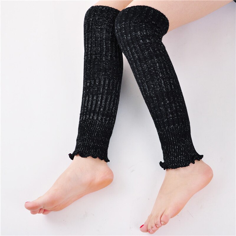 Leg Warmers Women Silver Wire Korean Style Long Soft and Elasticity Stretchy Womens All-match Solid Comfortable