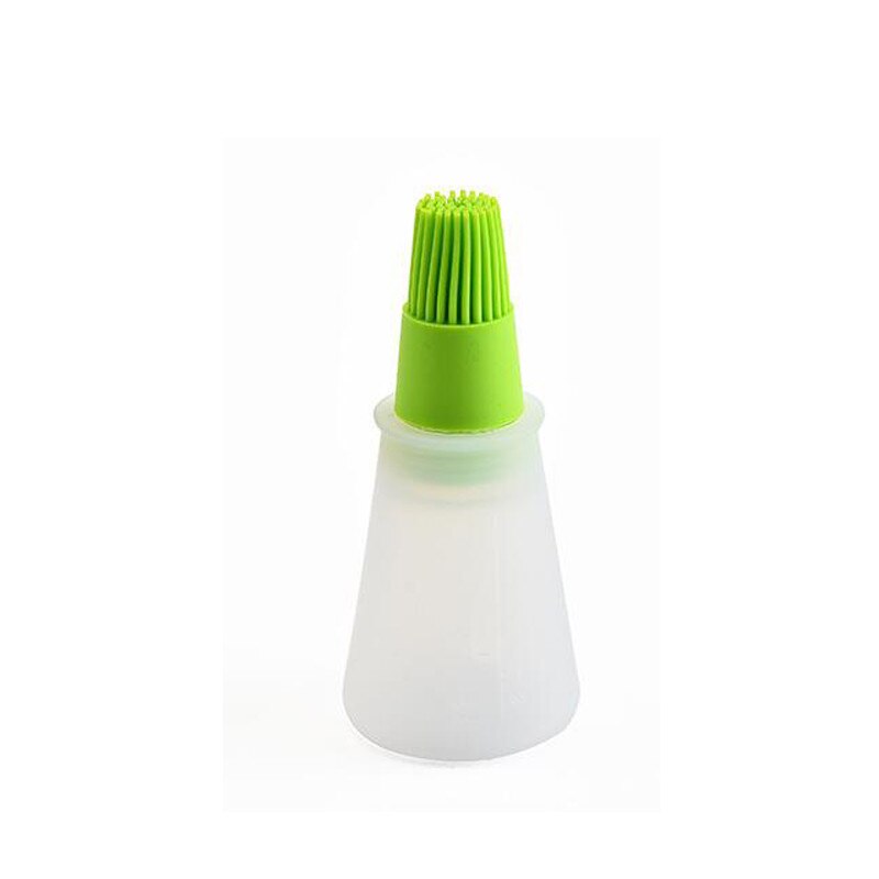 1 Pcs Portable Silicone Oil Bottle Brush Grill Oil Brushes Liquid Oil Pastry Baking BBQ High-temperature Resistance Kitchen Tool: Green