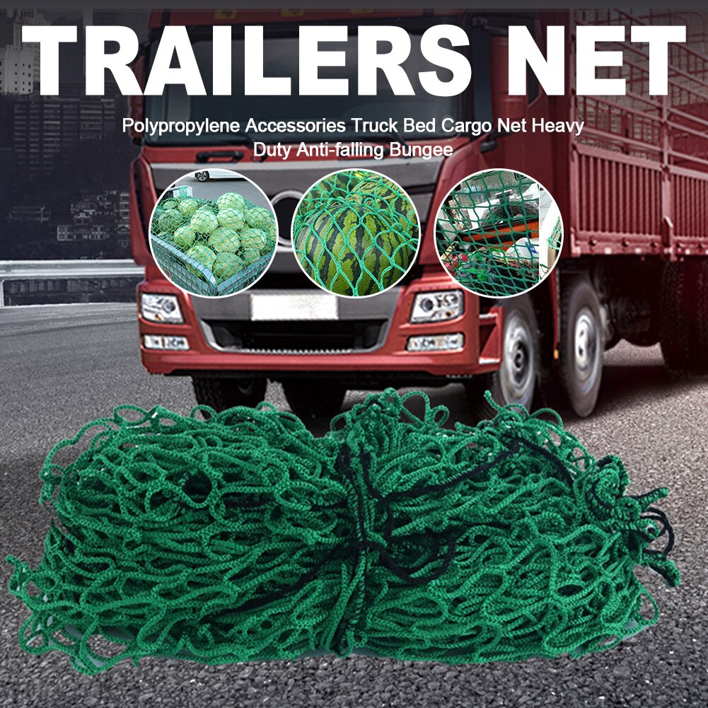 Heavy Duty Cargo Net Universal Polypropylene Extend Mesh Cover Pickup Car Luggage Safety Protection Trailer Truck Bed Bungee