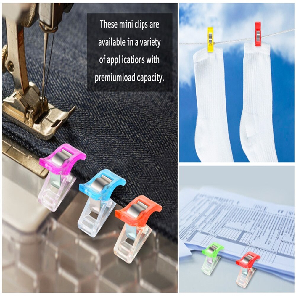 50pcs Sewing Clips Plastic Garment Clips for Quilting and Crafts Sewing Fabric Clips for Crochet and Knitting Sewing Supplies