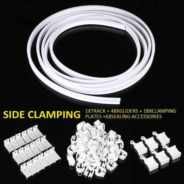 6M Flexible Ceiling Curtain Track Bendable Window Rod Rail Straight Curve Shower Curtain Decorative Accessories Home Decor: Side Clamping