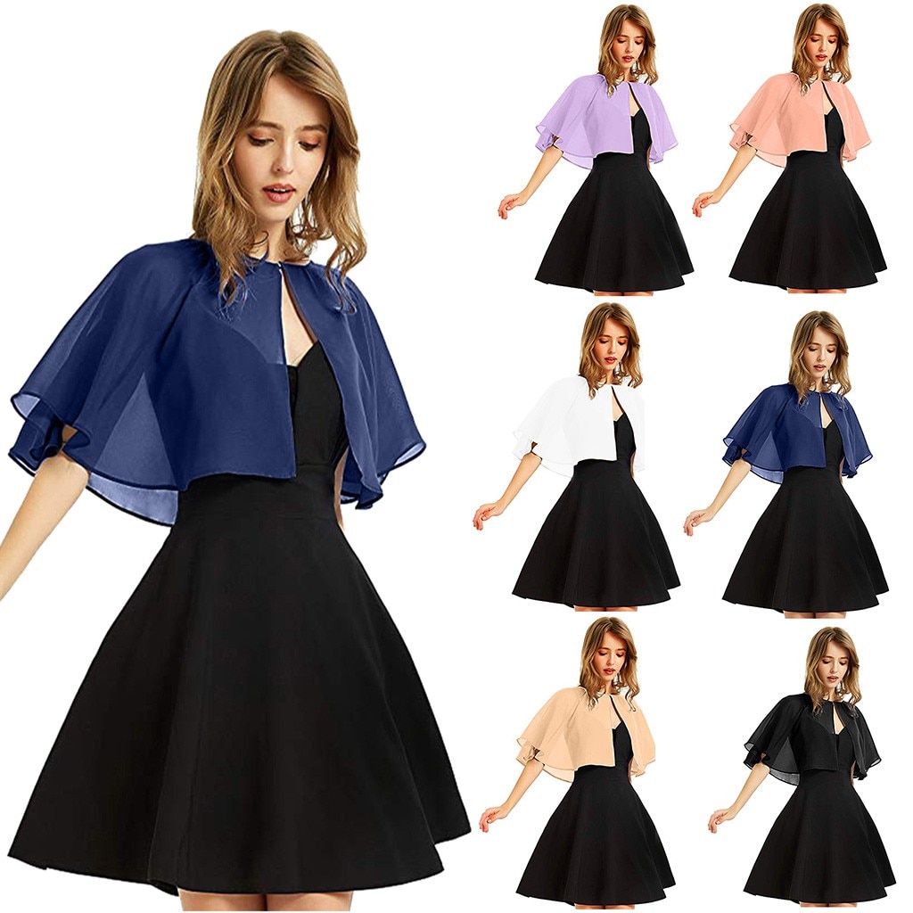 Chal de chifón suave para mujer para vestido de noche boda capa Bolero Flapper Bufanda sólida Bufanda invierno chal accesorios mujer