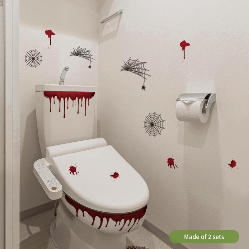 Gorąco!!! Halloween DIY czaszka naklejki na toaletę wodoodporna zdejmowana skórka i kij łazienka naklejki ścienne akcesoria robić dekoracji domu