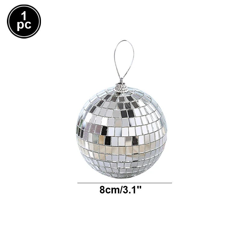 Bola de discoteca con espejo de 2-10cm, decoraciones de de los años 70, adornos colgantes reflectantes para decoración de pasteles de de cumpleaños, suministros de boda: Amarillo claro