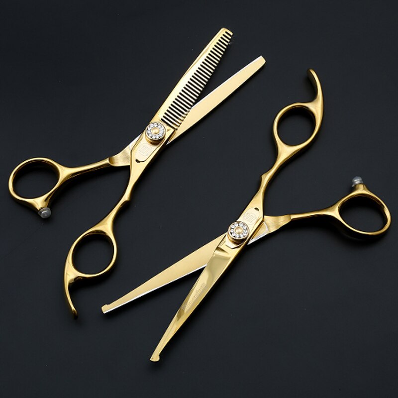 6.0 inch hair Scissors 9CR hairdressing scissors baber scissors cutting thinning styling tool