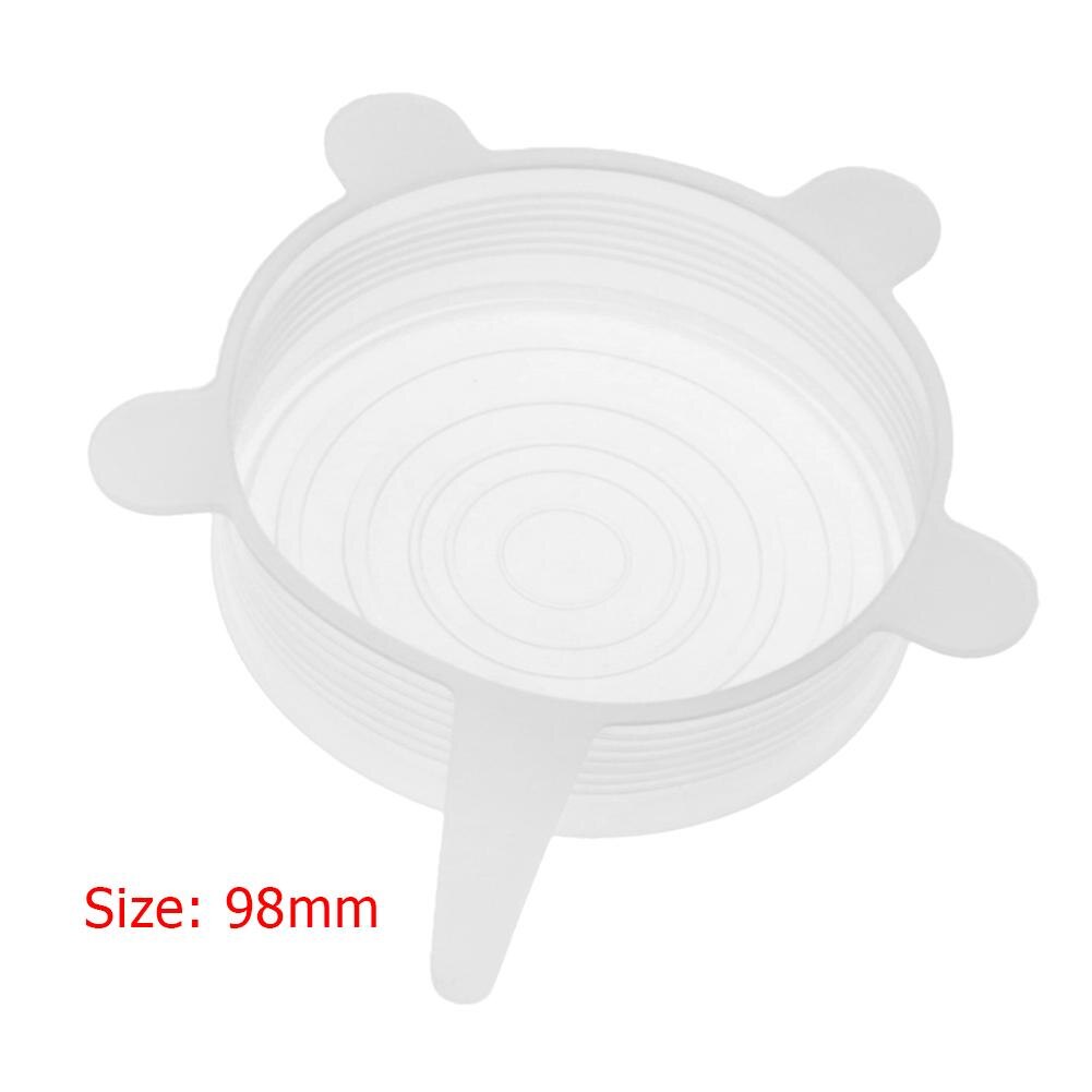 Heat Resistant Reusable Stretch Silicone Lids Universal Wrap Bowl Pot Pan Cover Cookware Lids Kitchen Refrigerator Accessories: 9.8cm