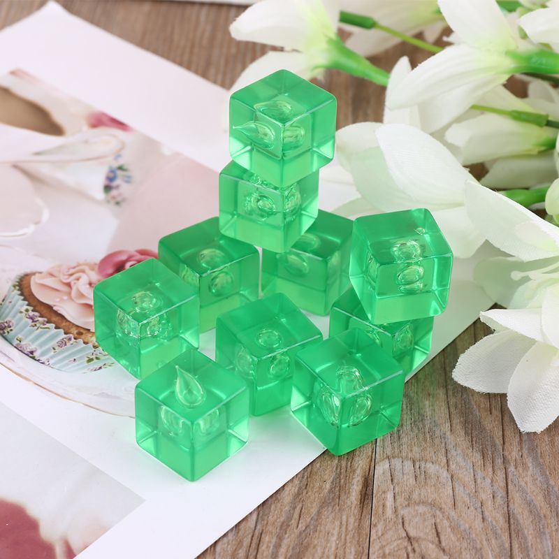 10Pcs/Set Bubble Green Polyhedral Dices Beads Blank Desktop Table Board Role Playing Games