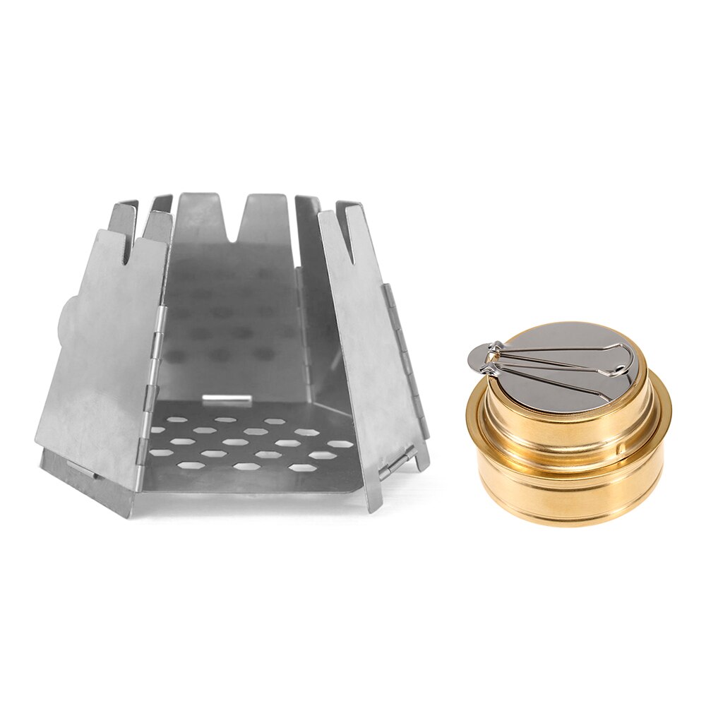 Lixada Folding Wood Stove Folding Stainless Steel Hexagon Wood Stove Outdoor Camping Pocket Burning Stoves for Picnic Hiking: four