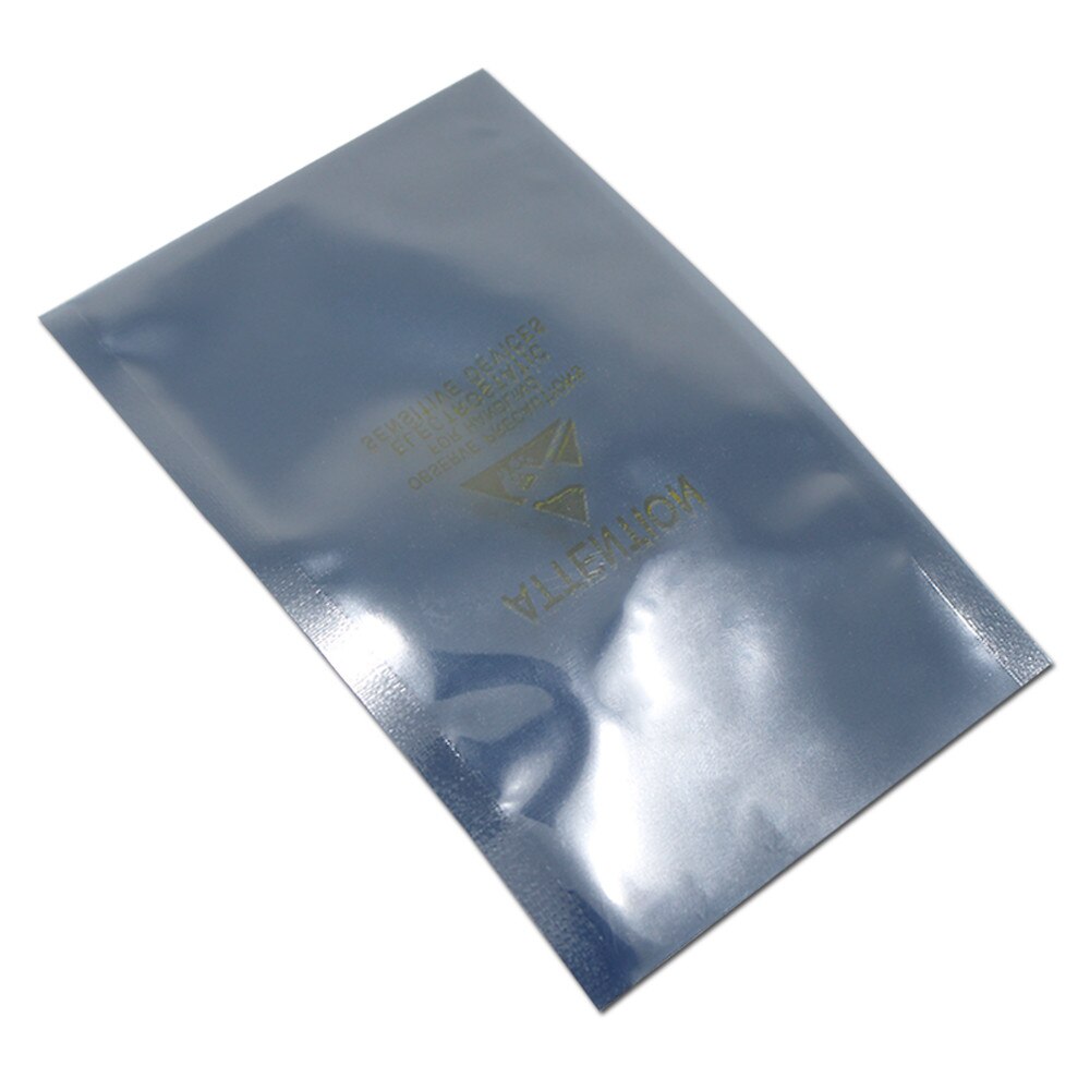 100pcs ESD Antistatic Bag Clear Shield Anti-Static Bag Open Top Poly Plastic Package Bag Electronic Accessories Storage Pouches