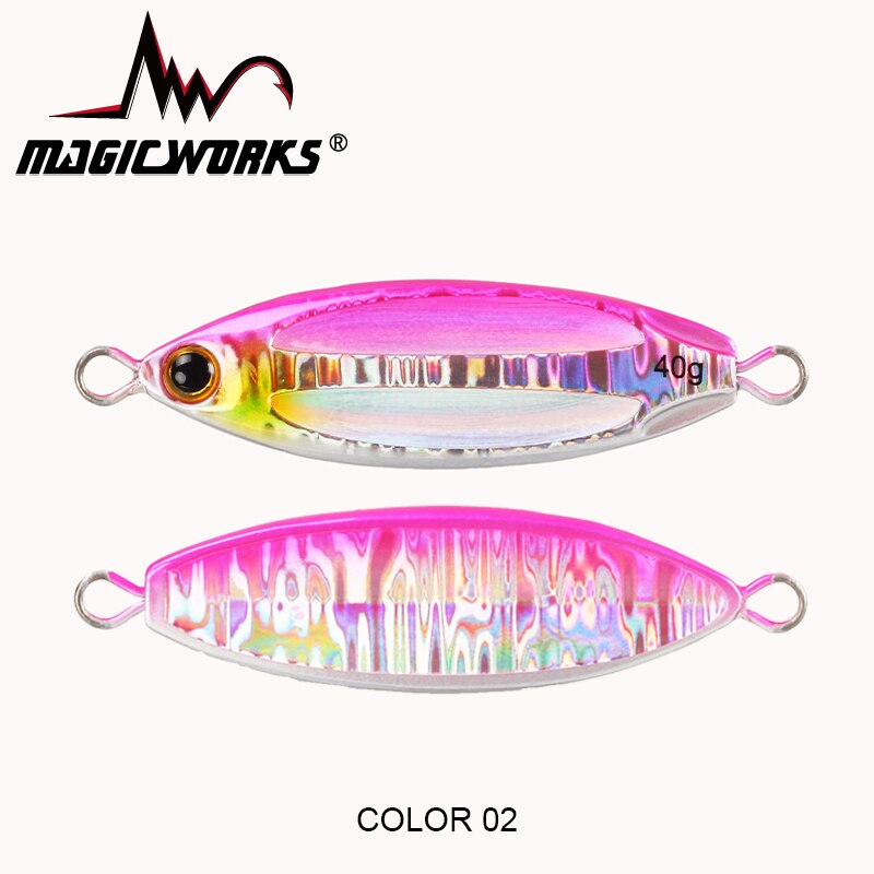Señuelo de pesca con plantilla lenta ovalada, trabajo mágico, cuchara de 28g/40g/60g, aparejos de pesca con cebo Artificial de Metal para orilla de agua salada: 150 mm / Rosa