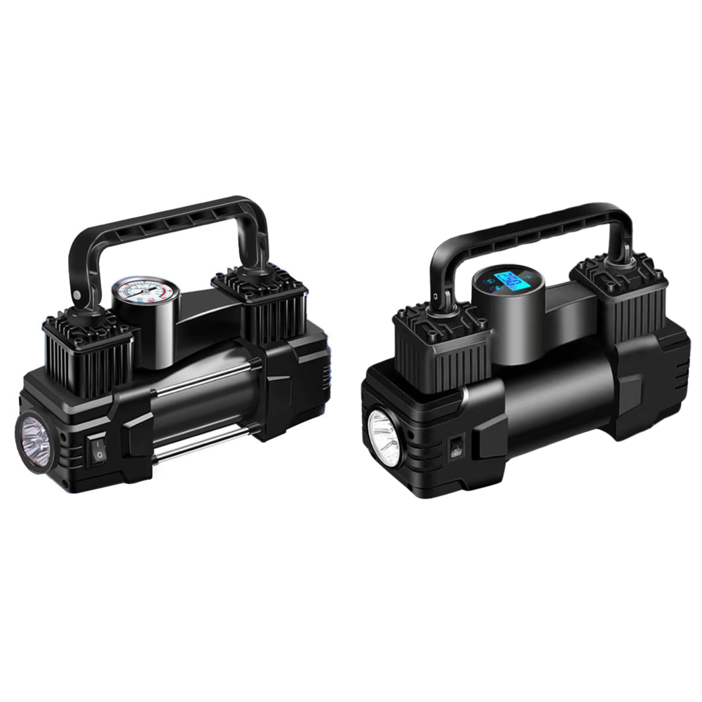 12V Portable Air Compressor with Pressure Gauge Car Tire Pump Cylinder Power System Mini Air Compressor Heavy Duty Tire Inflator: PURPLE