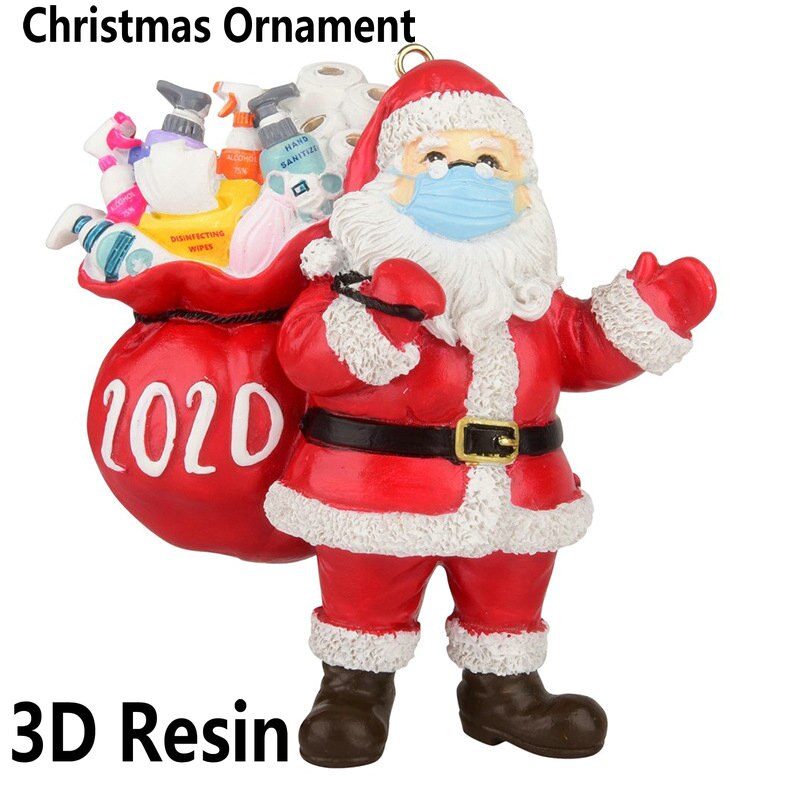 Quarantine Christmas Ornament Family Party Santa Claus Pendants Xmas Decoration Tree Pandemic -Social Distancing