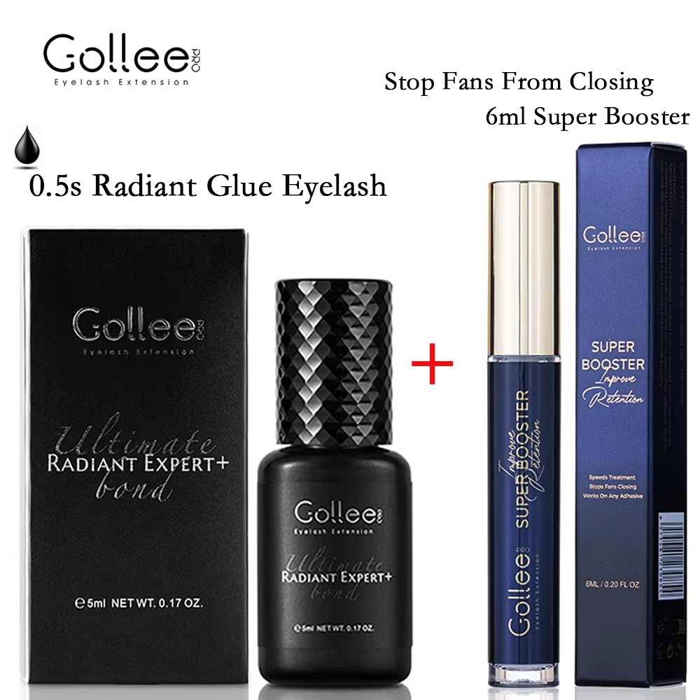 Gollee Eyelash Glue 0.5s Fast drying lashes glue for Salon Artist Eyelash Extensions Glue Profession eyelash extension supplies: Sky Blue