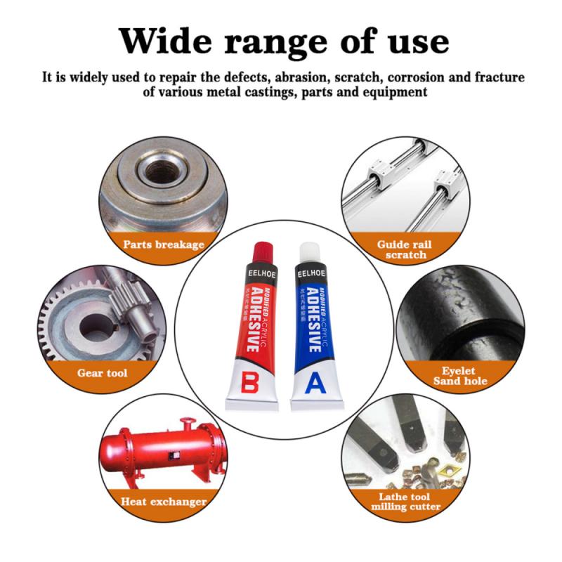 Colle AB forte 20g, colle spéciale à séchage rapide, acier inoxydable, plastique, adhésif de moulage, réparation des craquelures industrielles