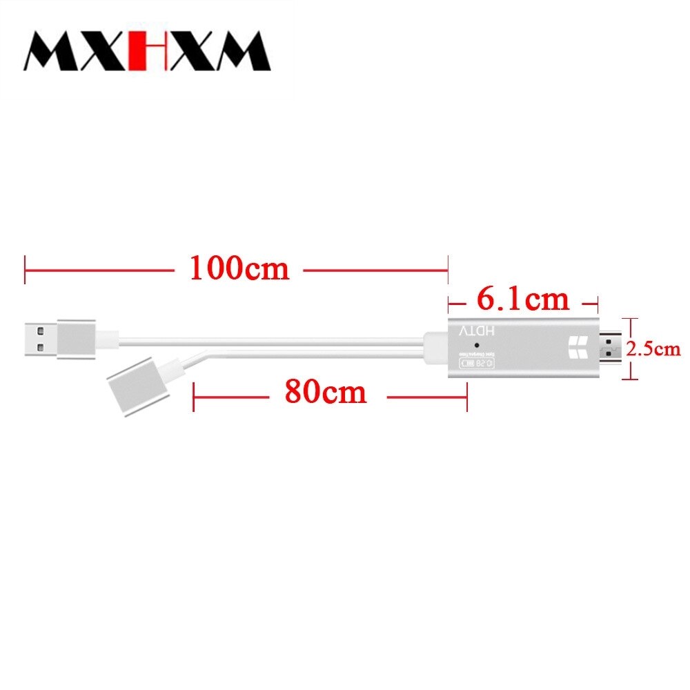 MXHXM Neue praktisch zu HDMI Keine Verzögerung USB Buchse zu HDTV Apfel Android 2-in-1 bildschirm Synchronisierung Kabel