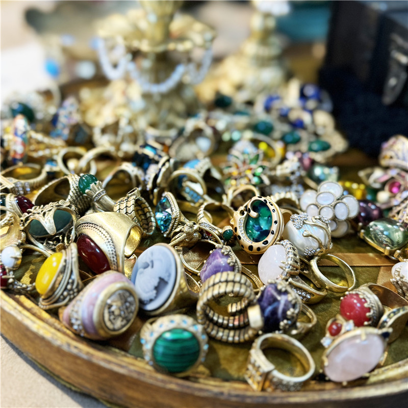 Anillos de pez dorado azul esmaltados Vintage, Color dorado, piedra de lujo, accesorios de joyería antigua de animales, de compromiso para mujer,