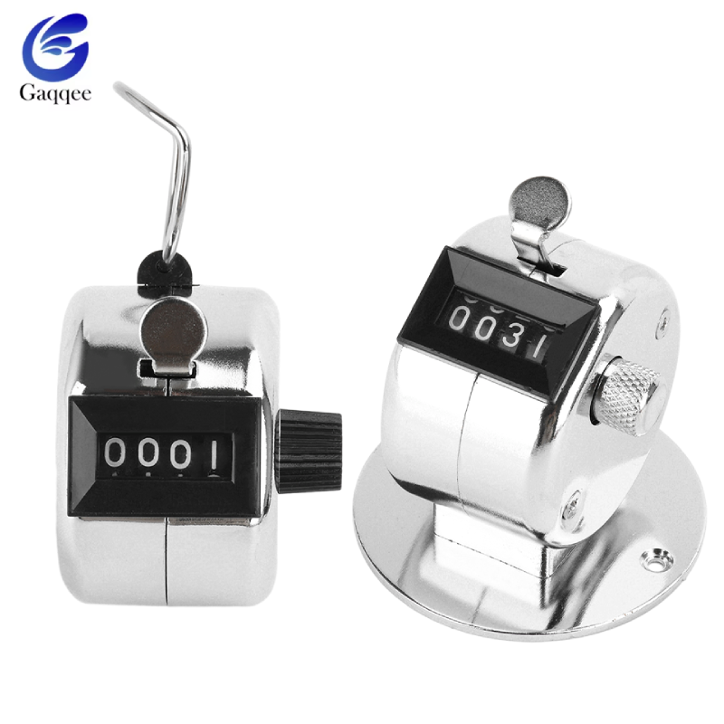 Manual Mechanical Metal Digital Tally Counter 0-9999 Stainless Steel Housing Base Clicker Counters No Batteries Required