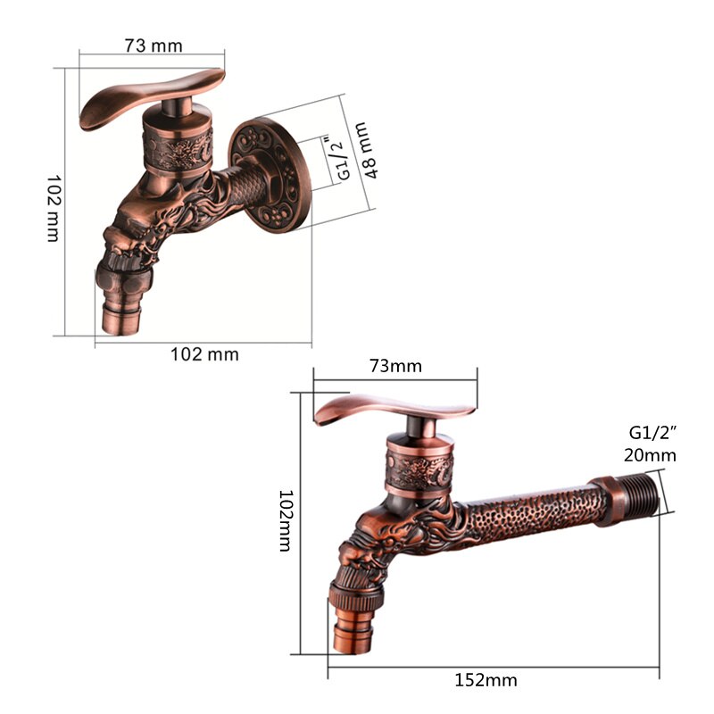 Zinc alloy Outdoor Garden Faucet Washing Machine Bibcock Washing Machine Single Cold Water Bibcock Torneira parede WC Taps