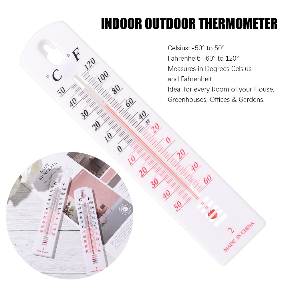Plastic Durable Office Room Wall Hang Temp Meter Thermometer Indoor Outdoor Temperature Greenhouse